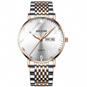 Montre électronique à quartz en acier inoxydable lumineuse et étanche pour homme, style affaires, avec couronne spirale, vente en gros transfrontalière - Product Image 5