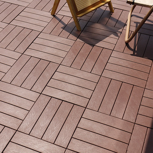 Planches de terrasse <span class=keywords><strong>en</strong></span> composite <span class=keywords><strong>bois</strong></span>-plastique (WPC) carrées de 12 pouces, co-extrudées, à clipser, pour balcon, patio, terrasse, allée - Product Image 5