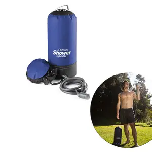 Pvc 12 L Portable Water Storage Bag Foot Pump Shower Nozzle Shower Outdoor Pressure Pump Camping Shower Bag