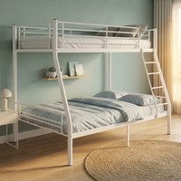 Structure de lit superposé en métal de qualité commerciale, robuste, en acier, pour dortoir, unité double sur grand lit, idéale pour appartement et auberge.