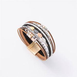 Punk <b>Leather</b> <b>Bracelet</b> Top-rated Best Seller Lead-free Plating Process Holiday Gift for Women Detailed Lightweight Comfort Fit - Product Image 4