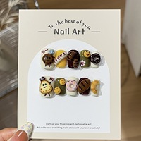 Faux ongles en gel à presser, motif dessin animé, couvrance totale, fabricant