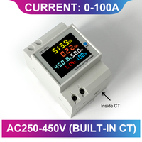 Compteur de puissance industriel JIUJI D52-2066 AC 100A avec fonction de stockage de données, mesure de tension, courant, puissance et énergie