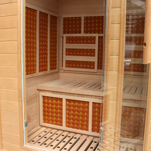 <span class=keywords><strong>Sauna</strong></span> Compacta Moderna de Madera de Hemlock para 2 Personas con Calentadores de Infrarrojos Lejanos, <span class=keywords><strong>Sauna</strong></span> Interior para el Hogar para Apartamentos Pequeños, Bienestar - Product Image 6