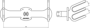 Support de ski nautique en aluminium sans angle, pour montage vertical/horizontal/incliné, avec pieds de tour polis, pour bateau - Product Image 3