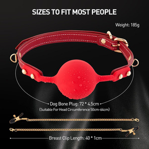 Deri Kısıtlamalar Top Ağız Tıkacı Silikon Esaret Topu <span class=keywords><strong>Gag</strong></span> Silikon Esaret Topu <span class=keywords><strong>Gag</strong></span> Seks İçin, BDSM Kısıtlamalar Oyuncaklar Seks <span class=keywords><strong>Gag</strong></span> - Product Image 6