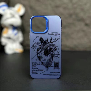 Mới xu hướng sáng tạo tim phác thảo Bạc IMD in ấn trường hợp điện thoại cho <span class=keywords><strong>Iphone</strong></span> 17 16 Pro Max 15 14 13 12 11 - Product Image 4