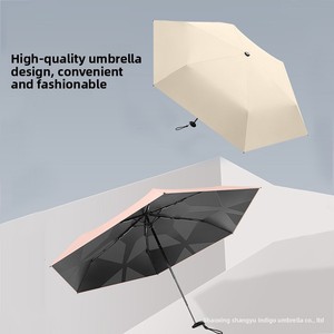 Paraguas de Bolsillo Plegable Ultraligero, Minimalista, <span class=keywords><strong>con</strong></span> Protección UV y Memoria, 60% Manual, Resistente al Sol y la Lluvia, <span class=keywords><strong>con</strong></span> Revestimiento Negro - Product Image 3
