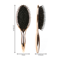 Brosse démêlante de luxe OEM personnalisée avec logo, en poils de sanglier électroplaqués et nylon mélangé, pour massage du cuir chevelu, antistatique et coussinée, pour femmes