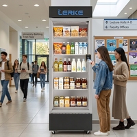 Máquina Expendedora Combinada de Aperitivos y Bebidas LERKE con Visión Artificial, Capacidad de 400L, Placa Metálica, Monitoreo Remoto