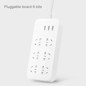 Orijinal Xiaomi akıllı 6 bit yeni çin standart prizler 3-USB portları güç şeridi yama Plug-in kurulu temel baskı