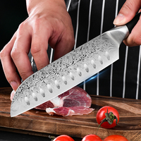 Couteau de chef de haute qualité à motif laser Damas, en acier inoxydable 4Cr13, durable, ambidextre, moderne, extra-affûté, pour la cuisine