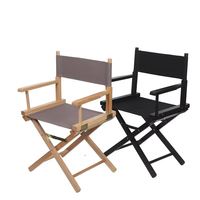 Chaise de réalisateur pliante en bois massif de qualité supérieure imperméable Durable chaise de jardin intérieure/extérieure dossier de siège en toile noire moderne