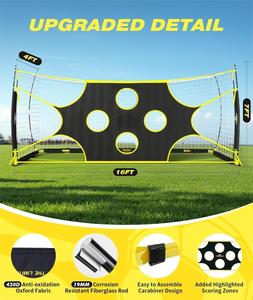 Red de portería de fútbol con 10 zonas de gol destacadas, equipo portátil para campo de fútbol, entrenamiento de tiro en el patio trasero - Product Image 5