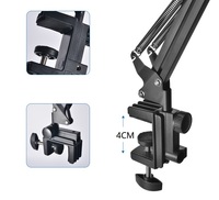 Pince de base en plastique de base de support de bureau de microphone en porte-à-faux pour la lumière de table