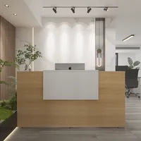 Comptoir de réception minimaliste en forme de I pour boutique de vêtements, salon de beauté, restaurant, bureau