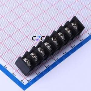 DBT30S-7.62-8P-BK-P Barrier Terminal Block Through hole Component (THT),P=7.62mm Connector Two Sides 7.62mm 1x8P Straight Pin - Product Image 1