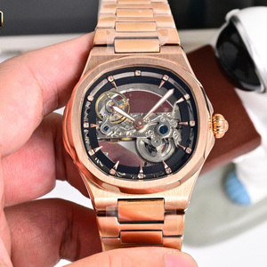 Reloj de Lujo para Hombre, Diseño Automático Esqueleto, Tono Dorado, Correa de Acero, Logotipo Personalizado, OEM, ODM, Venta al Por Mayor - Product Image 3