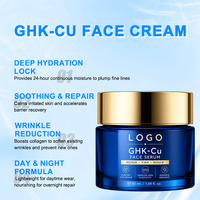 Crème de nuit pour le visage au peptide de cuivre GHK-Cu, squalène, hydratante, apaisante, réparatrice, anti-rides, raffermissante, pour tous types de peaux, marque privée