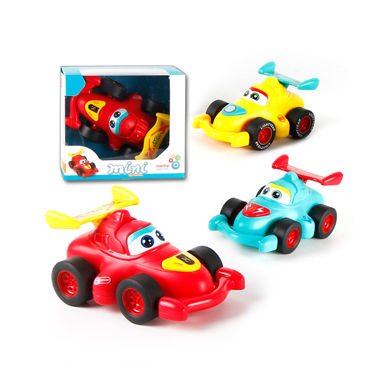 Красочный пластиковый мини мультяшный рекламный инерционный гоночный автомобиль игрушки для ребенка