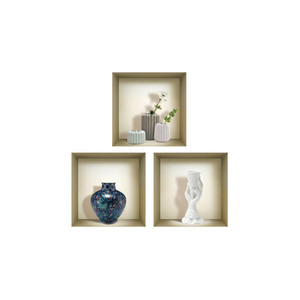 HMS Set di tre 3D Peel and Stick decalcomanie da parete Avi finta nicchia per l'arredamento della casa - Product Image 5