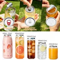 Bouteille de café transparente en plastique PET de 250 ml, 330 ml, 500 ml, 650 ml, gobelet en plastique, canette de soda avec logo personnalisé