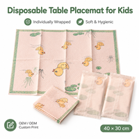 Napperons jetables haut de gamme pour enfants, imprimés sur mesure, 40 cm de large, personnalisables, fabrication OEM directe d'usine, boîte personnalisée, Chine
