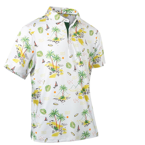 Camisetas de golf para hombre elegantes con cuello y manga corta informal de secado rápido con logotipo personalizado OEM - Product Image 1