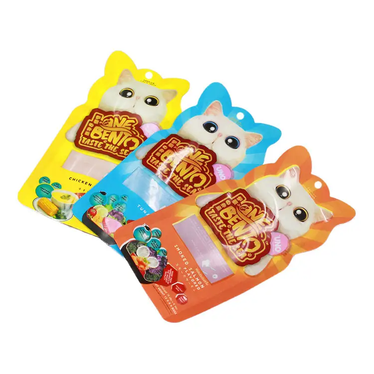 Custom Resealable Foil Plastic Cat Snack Animal Dry Feed Packing Pouch Biodegradable Shaped Pet Dog Food Packaging Bag