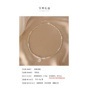 Collier en perles naturelles pour femme avec pendentif en forme de rose en argent S925 et glaçage premium - Product Image 6