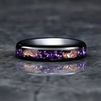 Bagues de mariage assorties pour couple en acier inoxydable poli miroir 8 mm et 4 mm