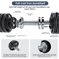 SNODE AD85S Haltères réglables personnalisables de haute qualité, unisexe, revêtement en caoutchouc noir, détachable, ensemble de 85 lb, fitness