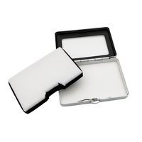 Boîte à gemmes avec fermoir à pression métallique, fenêtre transparente personnalisée, étui de présentation pour pierres brutes, insert en velours noir et argent, emballage pour bijoux