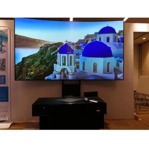 120 "с разрешением 4K для домашних животных с украшением в виде кристаллов ультра Короткофокусный проектор неподвижной рамы ust ALR экран окружающего света отклонения проекционный экран