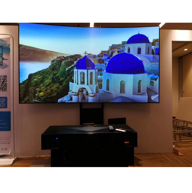 120" 4K PET Crystal ultra Short Throw Projector Fixed Frame Ust ALR Screen Ambient Light Rejecting Projection Screen