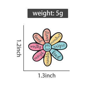 Eres amado esmalte Pin <span class=keywords><strong>cita</strong></span> motivacional flor broche solapa insignia joyería regalo para amigos y niños - Product Image 6