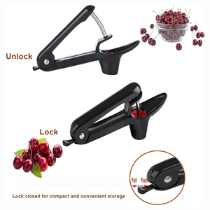 เครื่องแยกเมล็ดเชอร์รี่และมะกอกสแตนเลสพร้อมตัวล็อค อุปกรณ์แยกเมล็ดแบบพกพาใช้งานง่ายสำหรับแยมเชอร์รี่ ครัวเรือน คาเฟ่ - Product Image 2