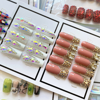 Vente en gros faux ongles faits à la main Y2K réutilisable cercueil Stiletto acrylique faux presse sur les ongles adhésif 10 pièces brillant sculpté manucure