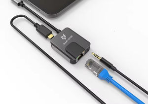 Adaptateur Sarafox SM65 3 en 1 Type C vers audio 3,5 mm avec réseau RJ45 1000 Mbps et PD3.0 - Product Image 4