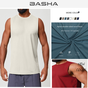 Camiseta Deportiva Casual de Manga Corta para Hombre, Cuello Redondo, Suave al Tacto, de Secado Rápido, Ideal para Baloncesto y Tenis, Marca <span class=keywords><strong>BASHA</strong></span>, Gran Venta - Product Image 5