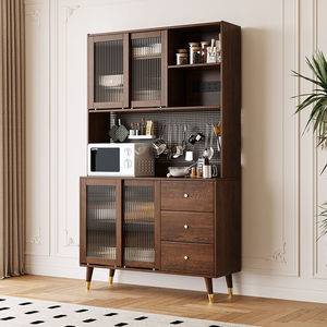 Aparador de madera maciza de 900 mm de altura, mueble de almacenamiento multifuncional para cocina y comedor, estación para condimentos - Product Image 1