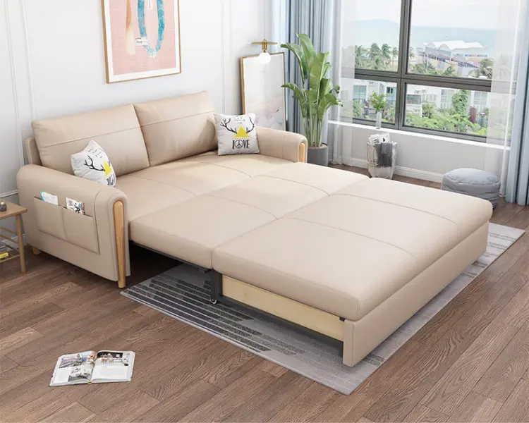 Disesuaikan pabrik menarik multifungsi Sofa lipat tempat tidur furnitur tunggal ganda ruang tamu tempat tidur Sofa dengan penyimpanan