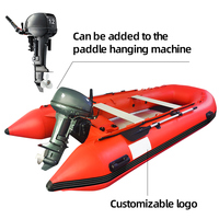 Bateau gonflable rouge-Bateau de pêche portable pour 3 personnes avec pompe à air et rames, léger pour le camping et les sports nautiques