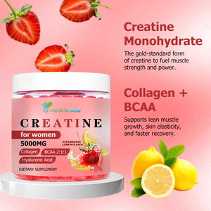 Creatina Personalizada OEM para Mujeres en Gomitas 5000 MG, Colágeno, BCAA, Ácido Hialurónico, Mejora la Piel, Promueve el Crecimiento del Cabello y Uñas - Product Image 4