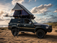 Tente de toit rigide en aluminium, toile imperméable Ripstop, fenêtres en maille anti-moustiques, échelle télescopique pour le camping