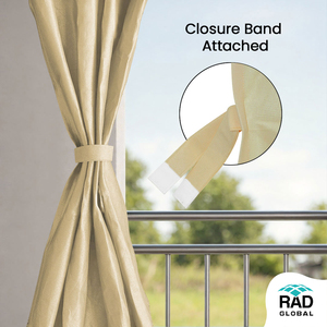 Creamy Bean Eyelet Outdoor Curtains 325 GSM with Heavy Duty Weather Resistant Fabric for Soft Privacy and Elegant Patio - Product Image 2