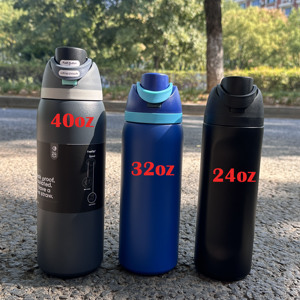 New Stock 40oz 32oz 24oz Vacuum Insulated 304 Stainless Steel Eco-Friendly <b>Water</b> <b>Bottle</b> <b>Straw</b> Temperature Display Handgrip 12-24 - Product Image 2
