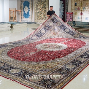 <span class=keywords><strong>Alfombra</strong></span> de seda tejida a mano grande de 12x18 pies, <span class=keywords><strong>alfombra</strong></span> <span class=keywords><strong>radiante</strong></span> enorme para decoración del hogar, medallón, <span class=keywords><strong>alfombra</strong></span> para Villa - Product Image 4