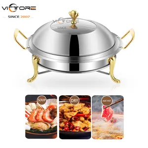 Wholesale Deluxe Chaffing Dish With Handle Round Mini Buffet Stove