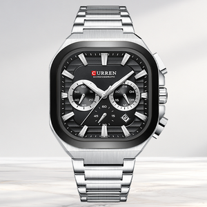 Reloj de Pulsera CURREN 8496 para Hombre con Movimiento de Cuarzo, Manecillas Luminosas, Acero Inoxidable, Resistente al Agua, Fecha Automática y Cronógrafo - Product Image 2